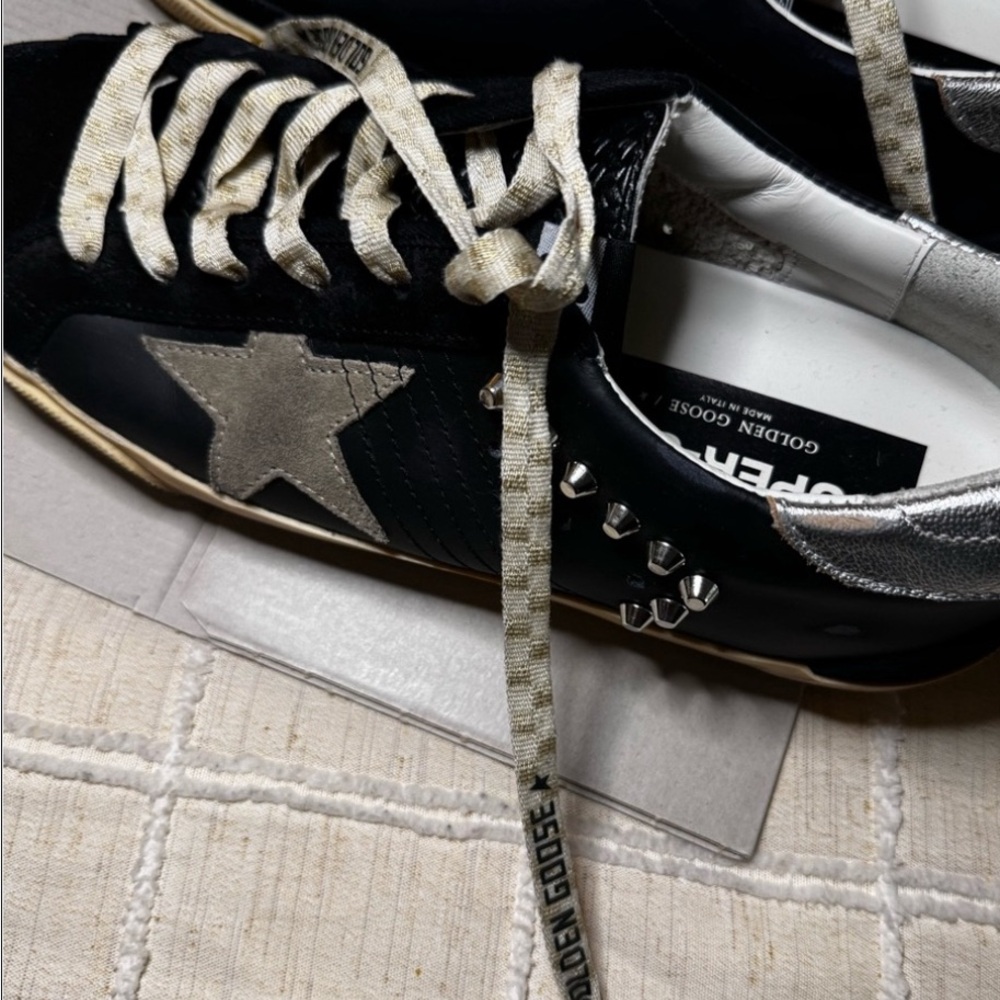 Golden goose black sneakers like new.